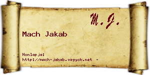 Mach Jakab névjegykártya